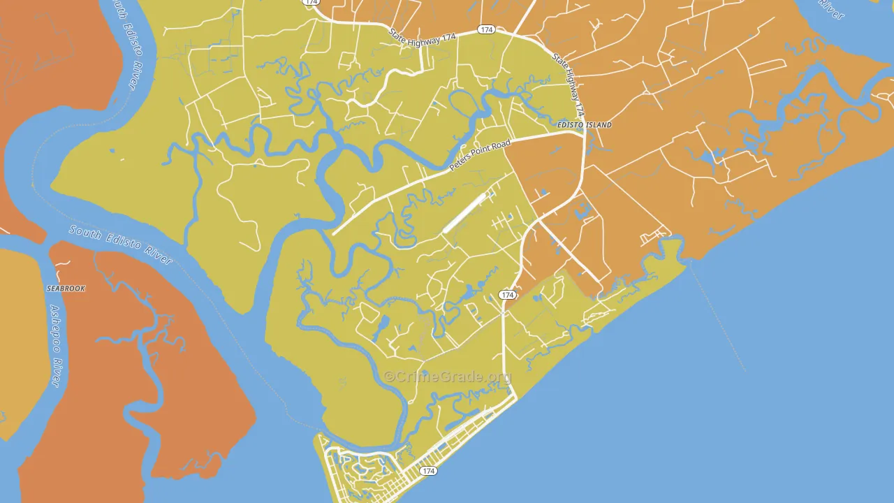 29438, SC Map of Vehicle Theft Rates