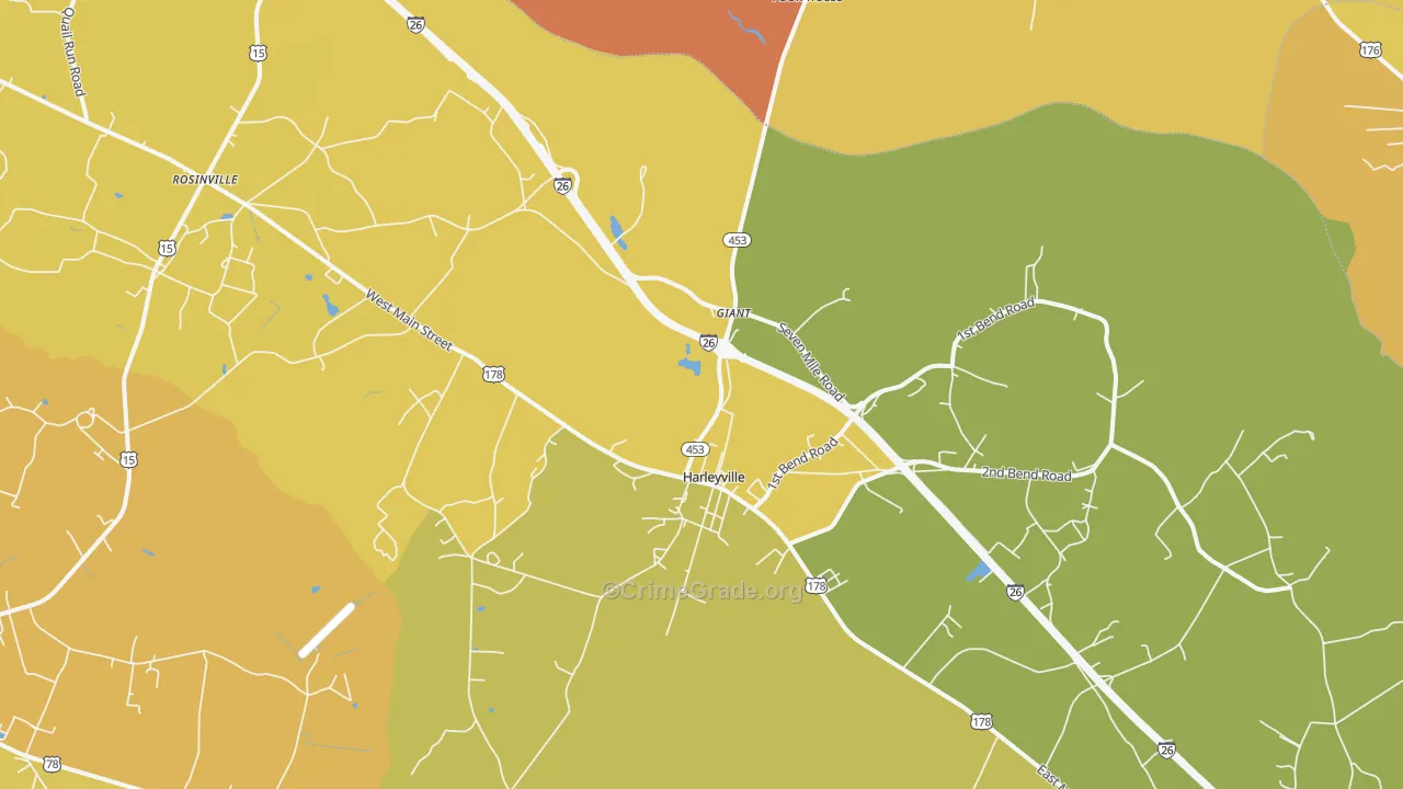 29448, SC Map of Vehicle Theft Rates