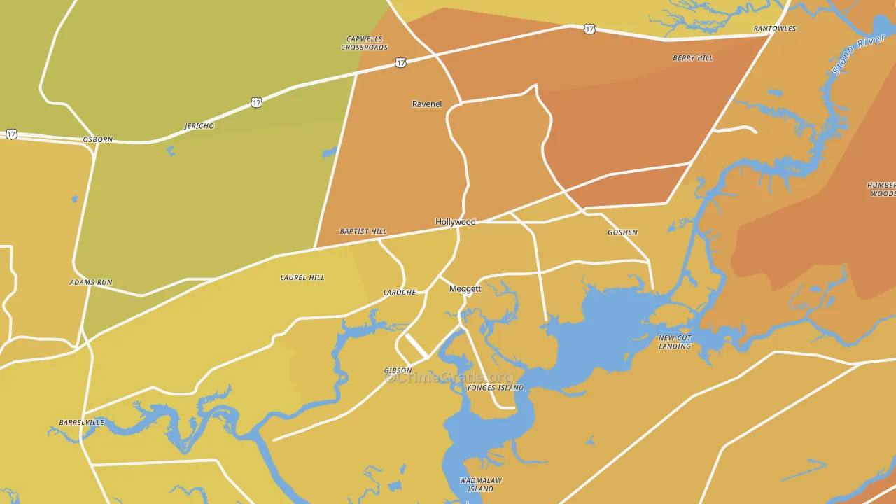 29449, SC Map of Vehicle Theft Rates