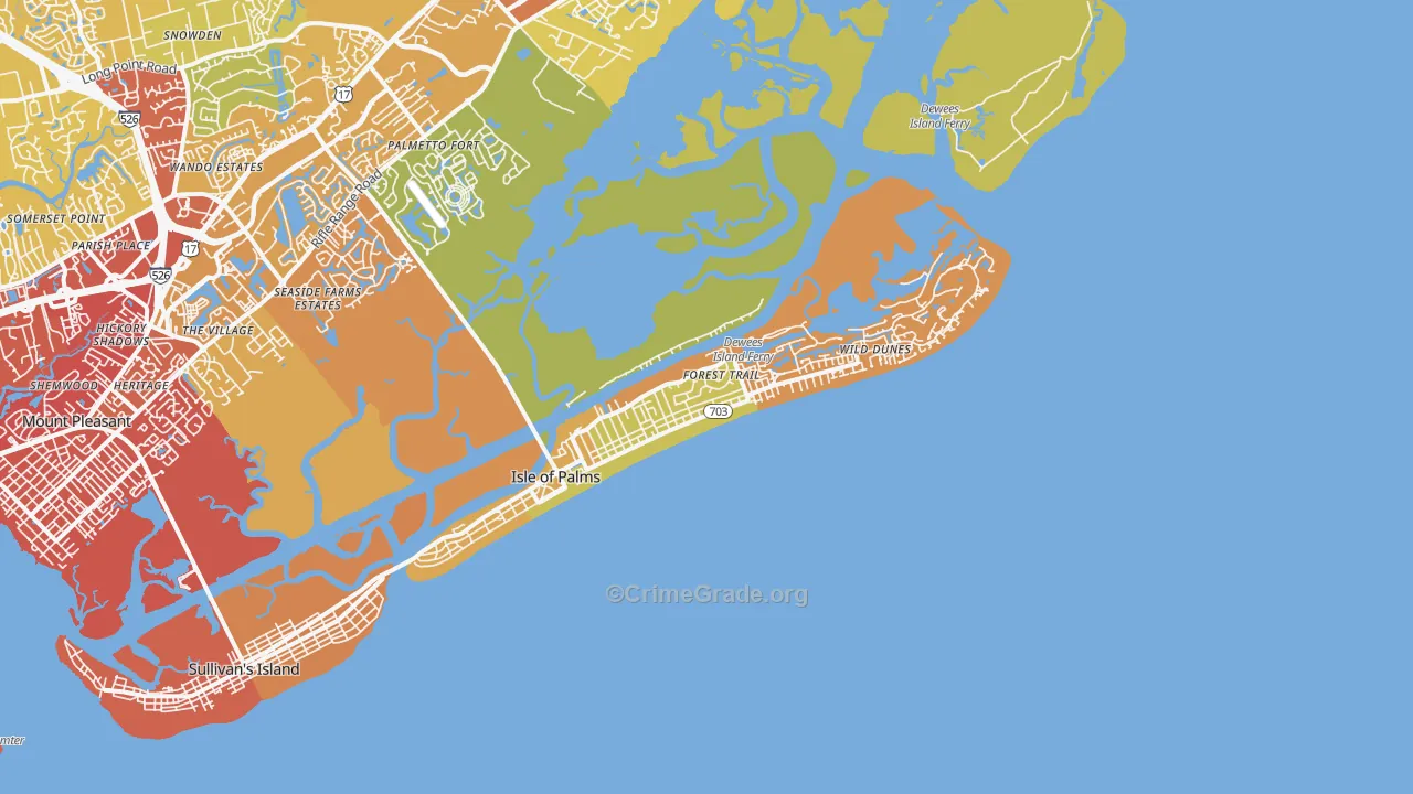 29451, SC Map of Vehicle Theft Rates