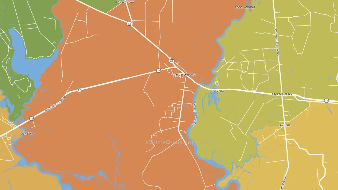 29452, SC Map of Vehicle Theft Rates