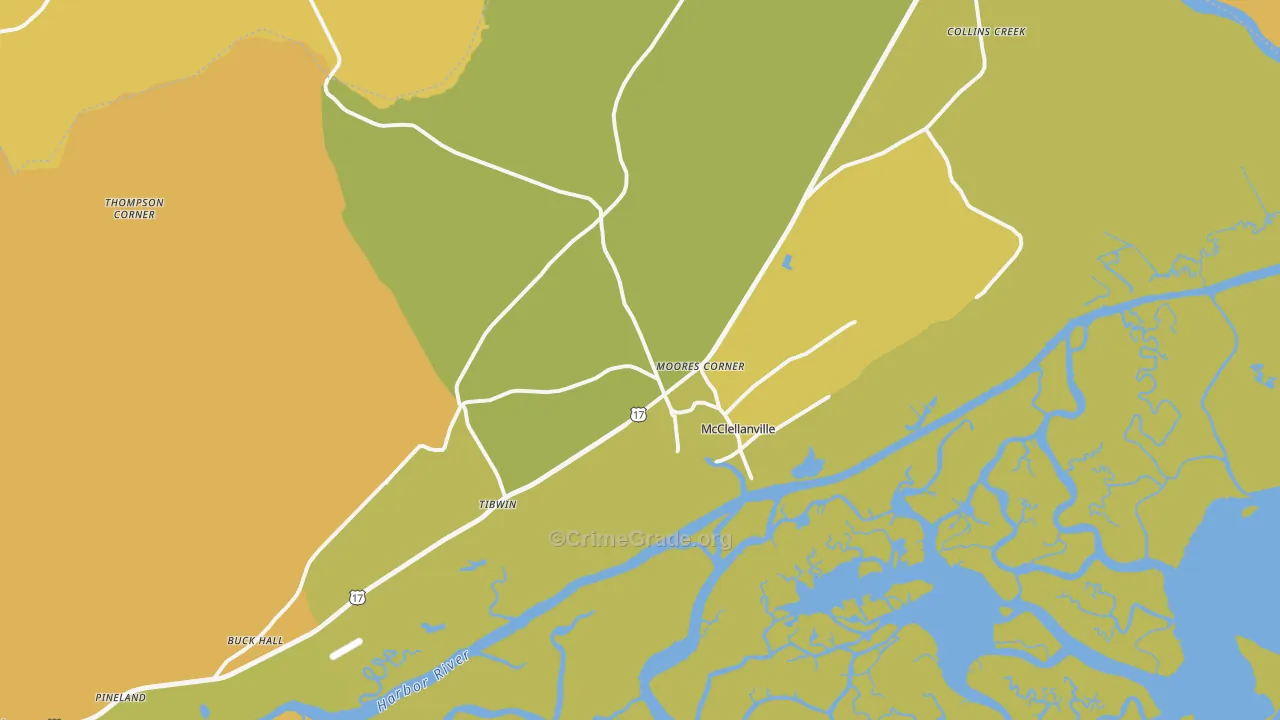 29458, SC Map of Vehicle Theft Rates