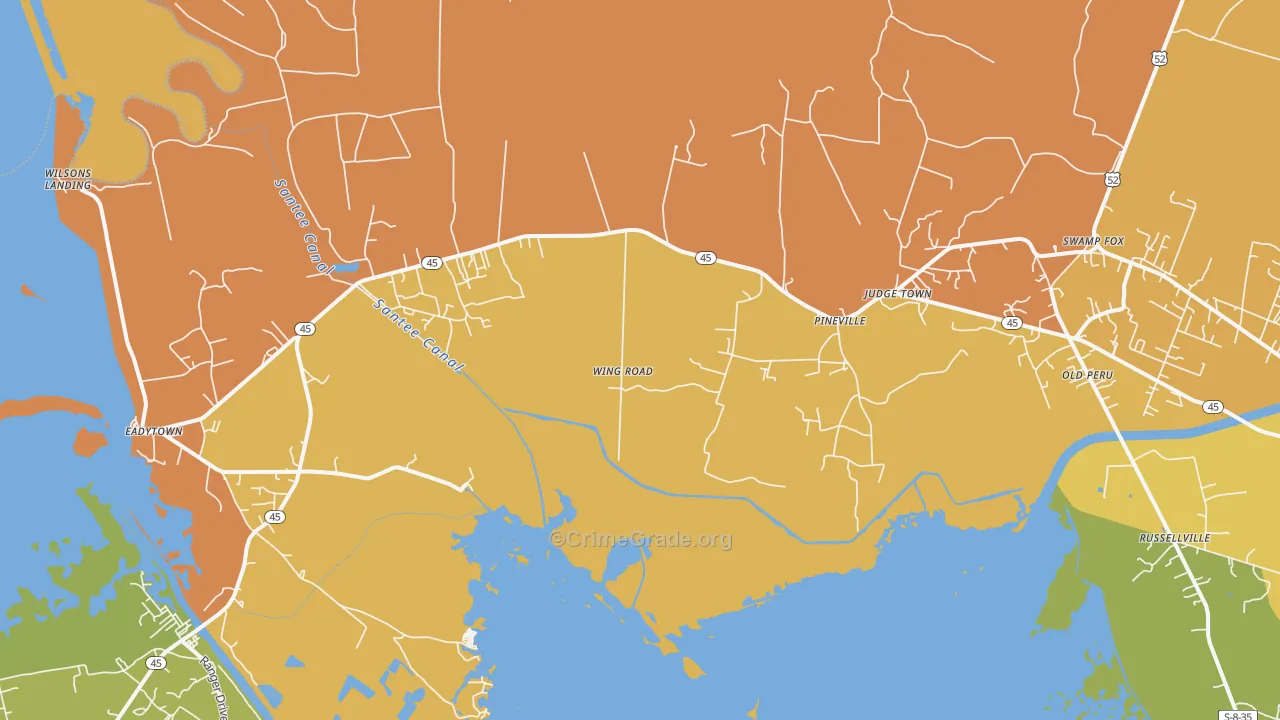 29468, SC Map of Vehicle Theft Rates