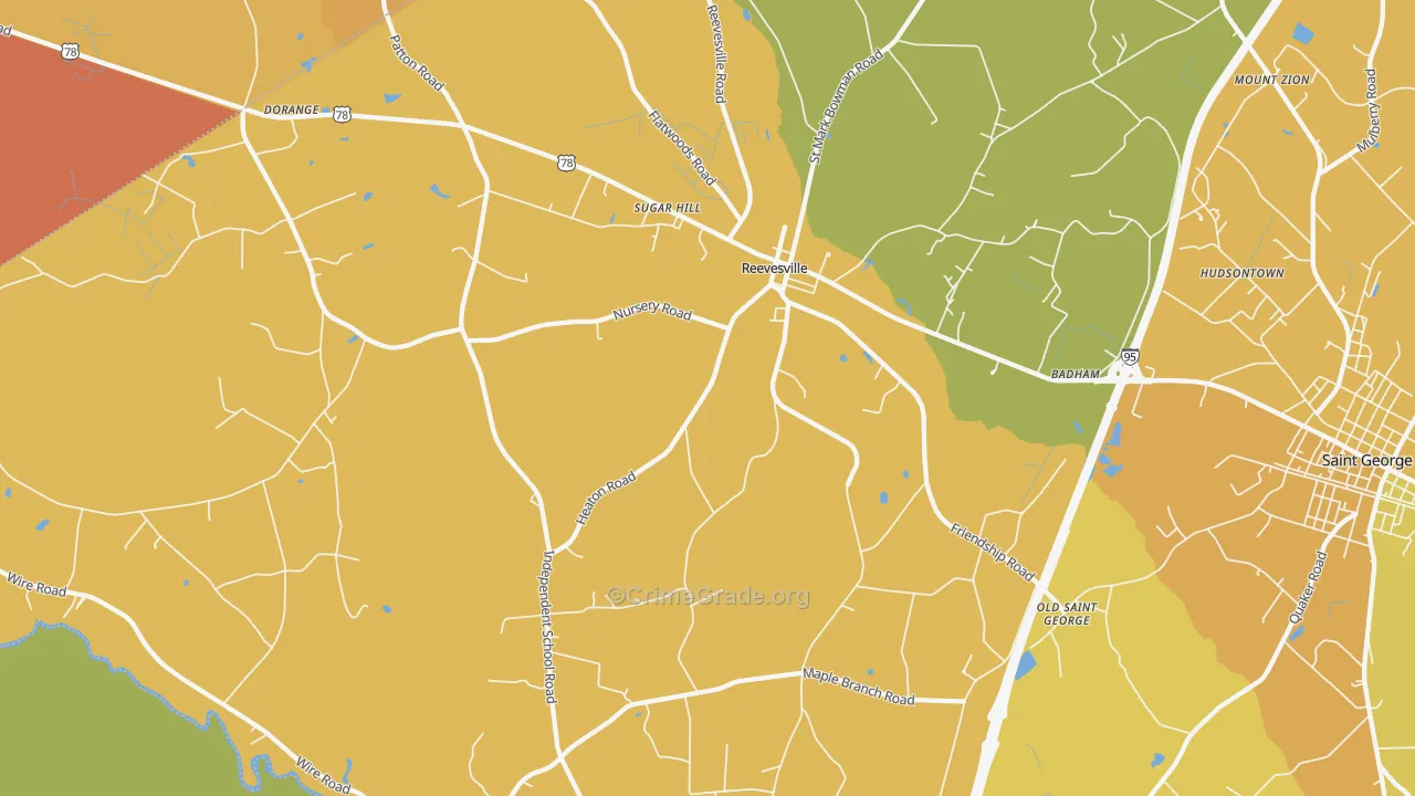 29471, SC Map of Vehicle Theft Rates
