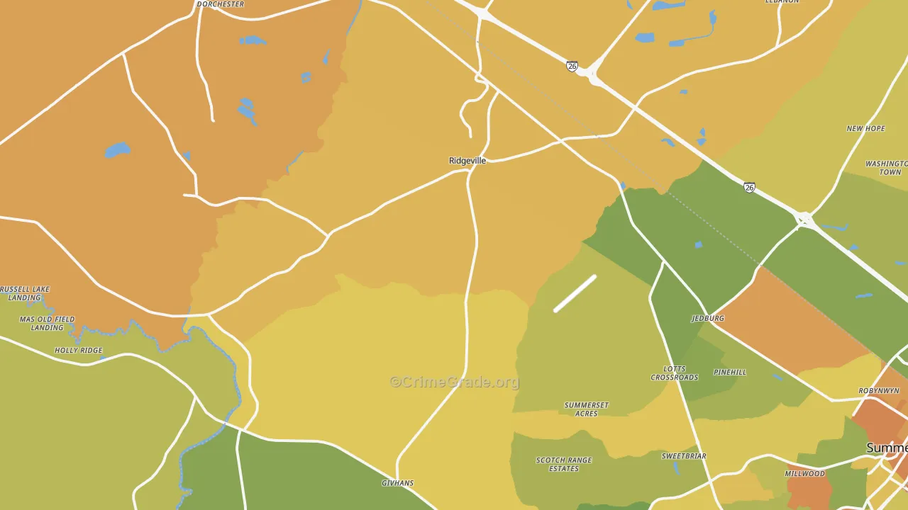 29472, SC Map of Vehicle Theft Rates
