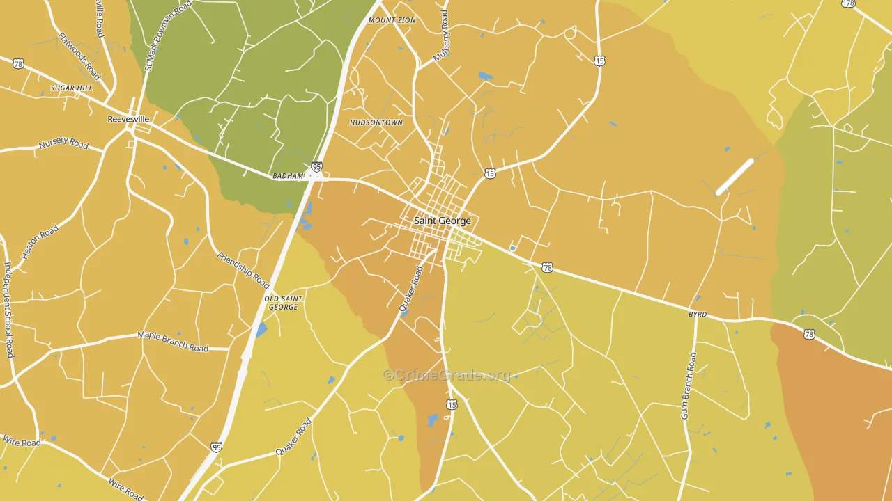 29477, SC Map of Vehicle Theft Rates