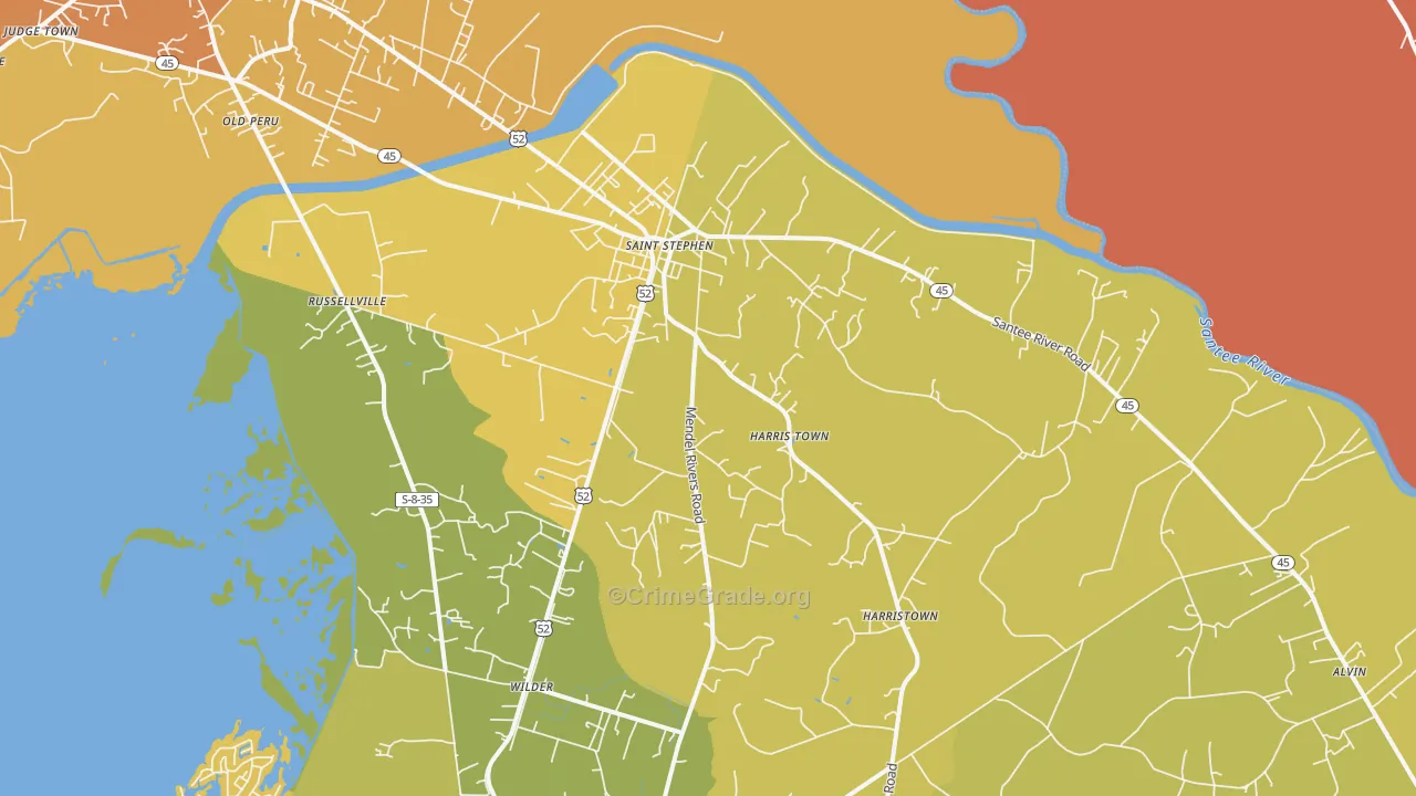 29479, SC Map of Vehicle Theft Rates