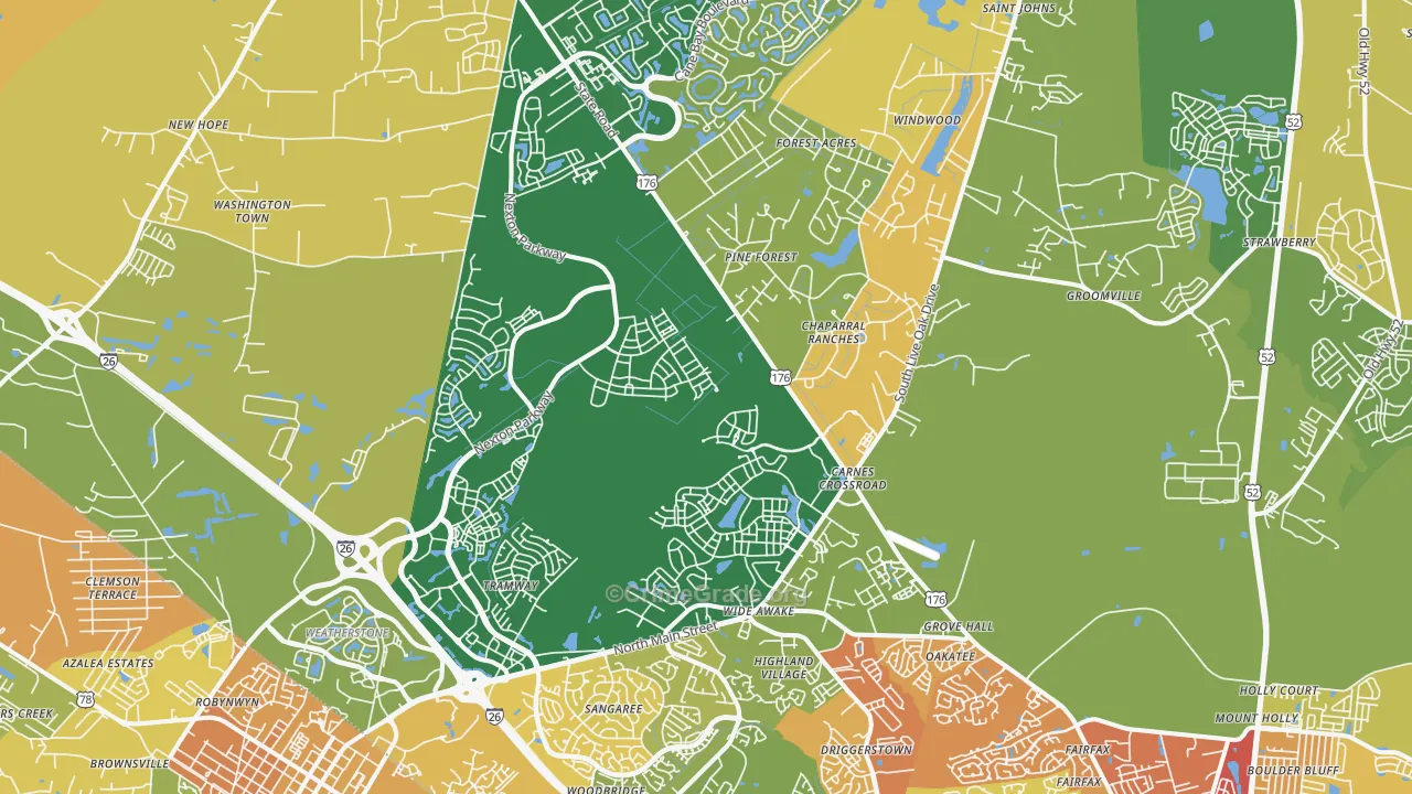 29486, SC Map of Vehicle Theft Rates