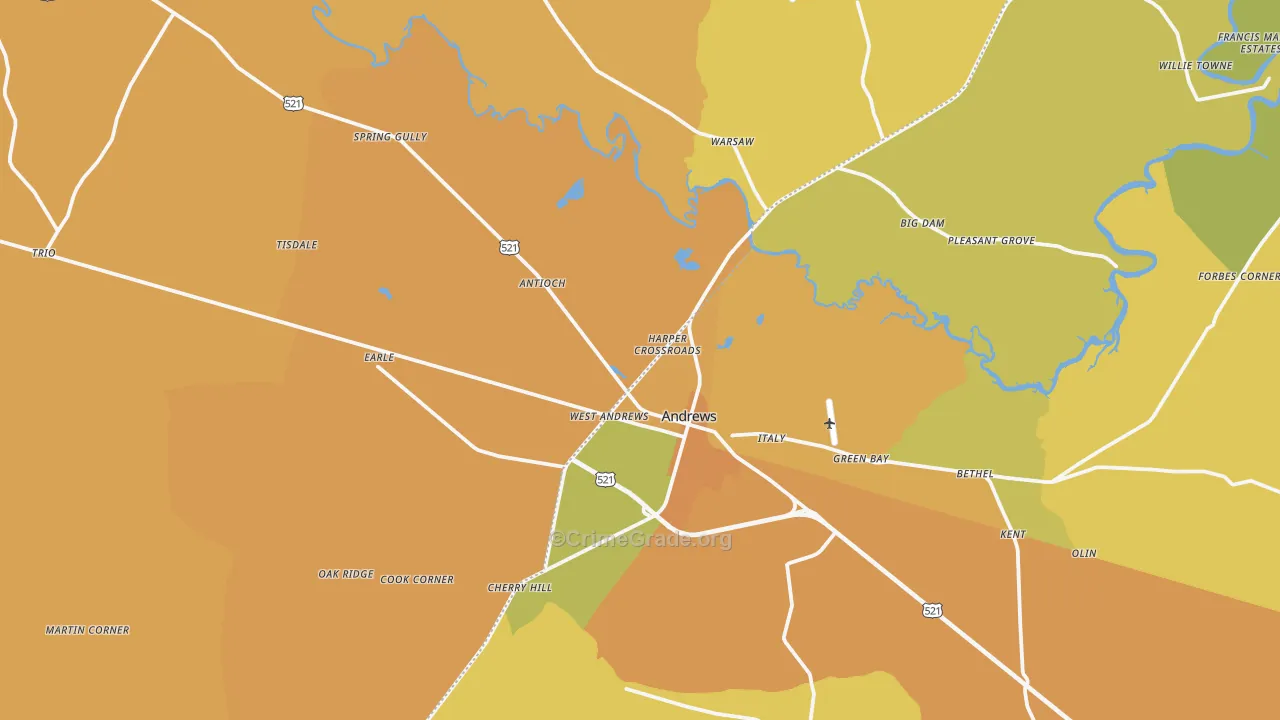 29510, SC Map of Vehicle Theft Rates