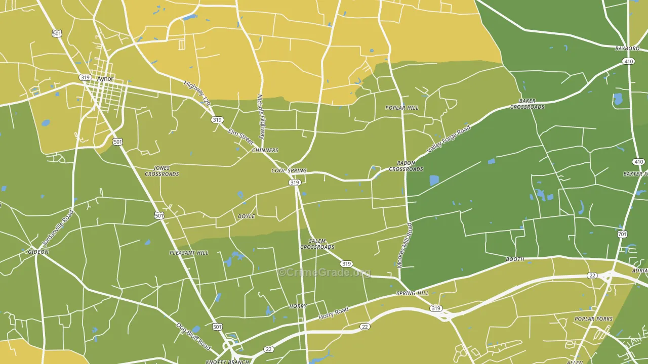 29511, SC Map of Vehicle Theft Rates