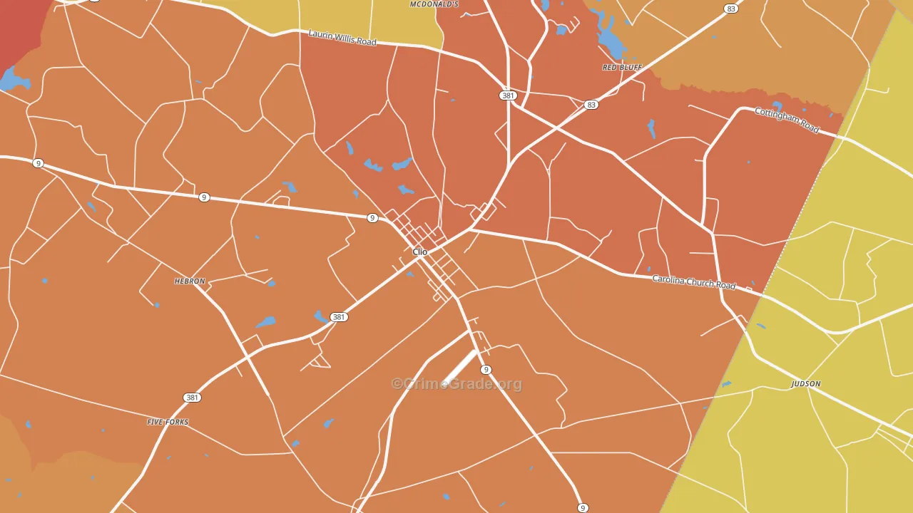 29525, SC Map of Vehicle Theft Rates