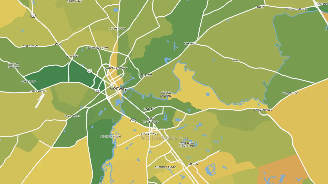 29526, SC Map of Vehicle Theft Rates