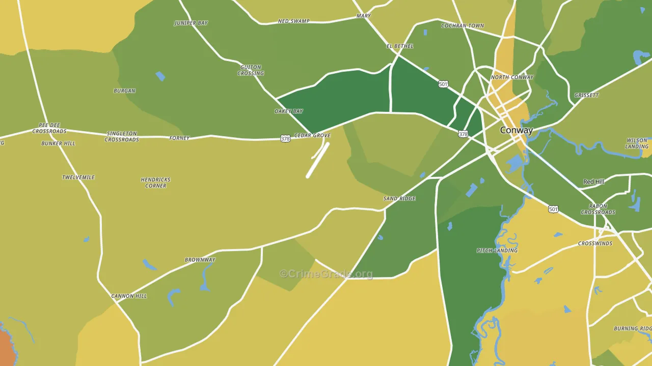 29527, SC Map of Vehicle Theft Rates