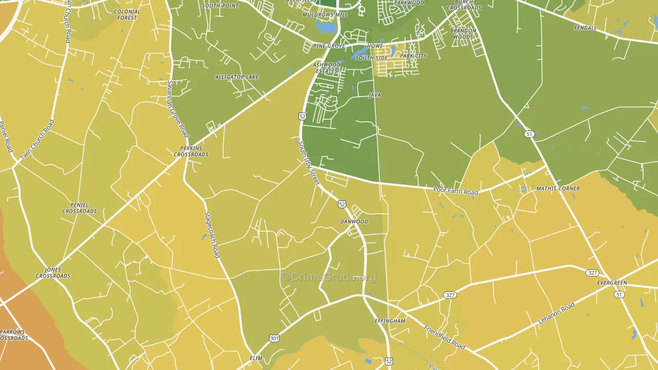 29541, SC Map of Vehicle Theft Rates