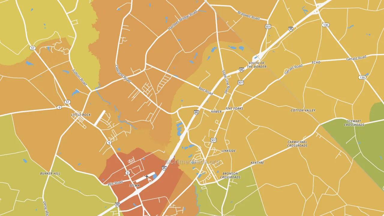 29547, SC Map of Vehicle Theft Rates