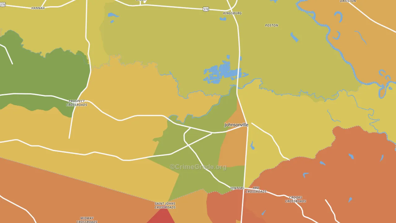 29555, SC Map of Vehicle Theft Rates