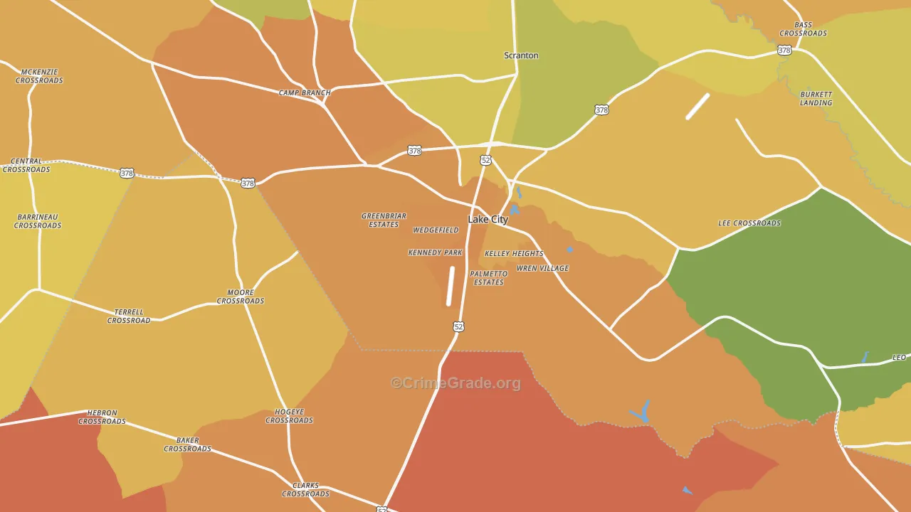 29560, SC Map of Vehicle Theft Rates