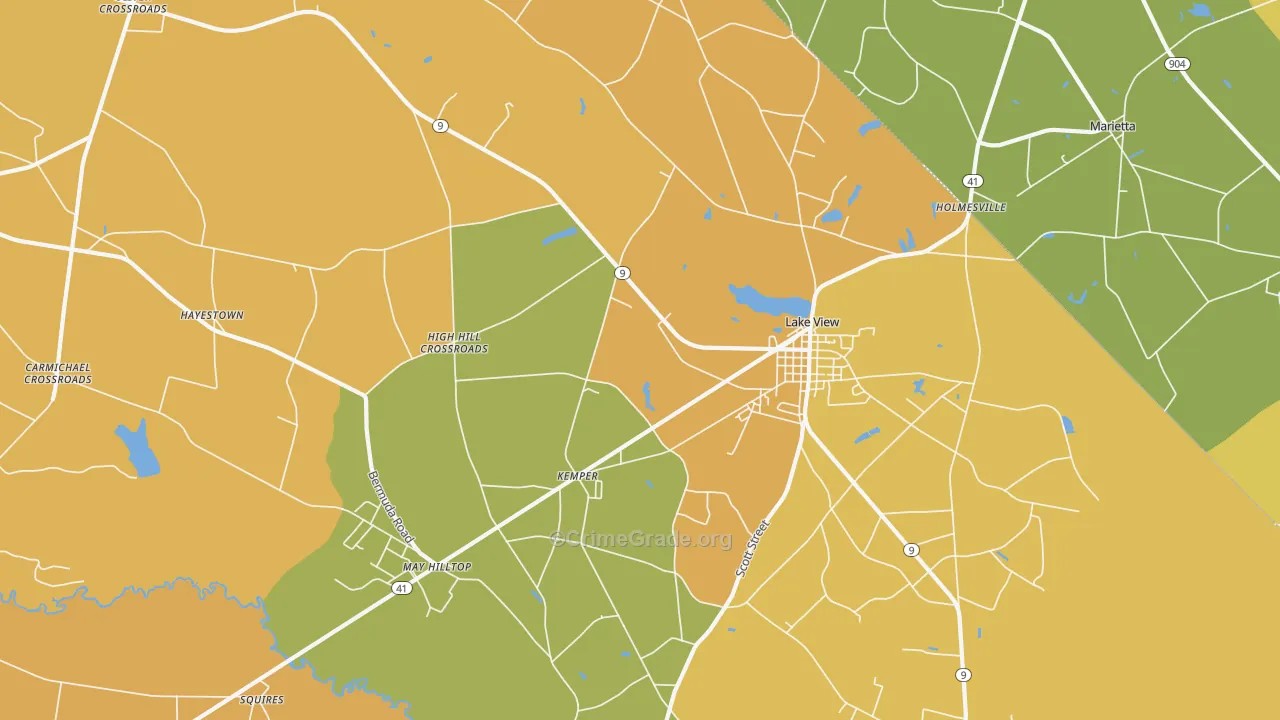 29563, SC Map of Vehicle Theft Rates