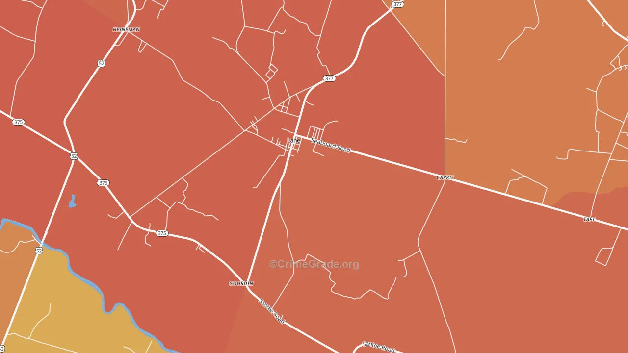 29564, SC Map of Vehicle Theft Rates