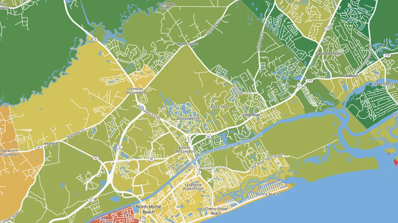 29566, SC Map of Vehicle Theft Rates