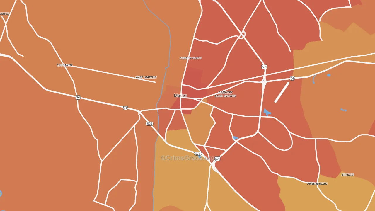 29571, SC Map of Vehicle Theft Rates