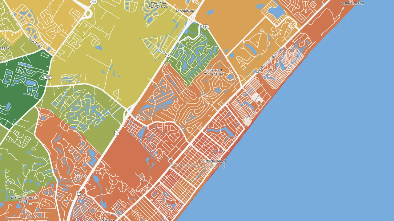 29575, SC Map of Vehicle Theft Rates