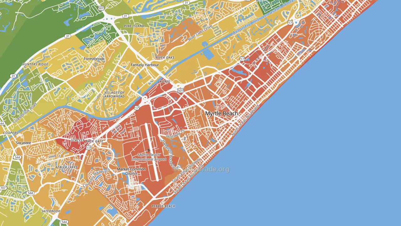 29577, SC Map of Vehicle Theft Rates