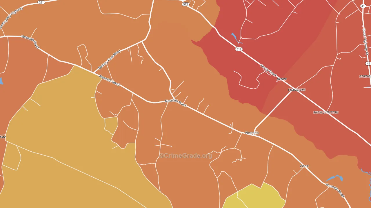 29580, SC Map of Vehicle Theft Rates