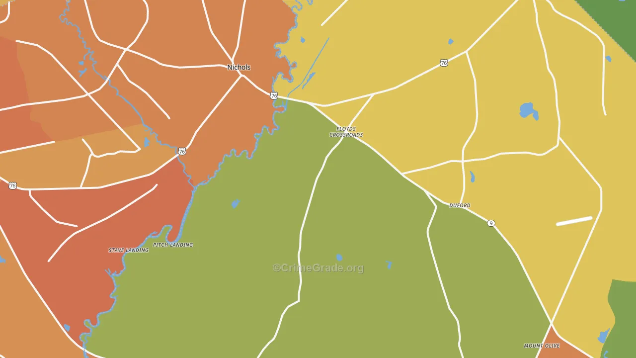 29581, SC Map of Vehicle Theft Rates