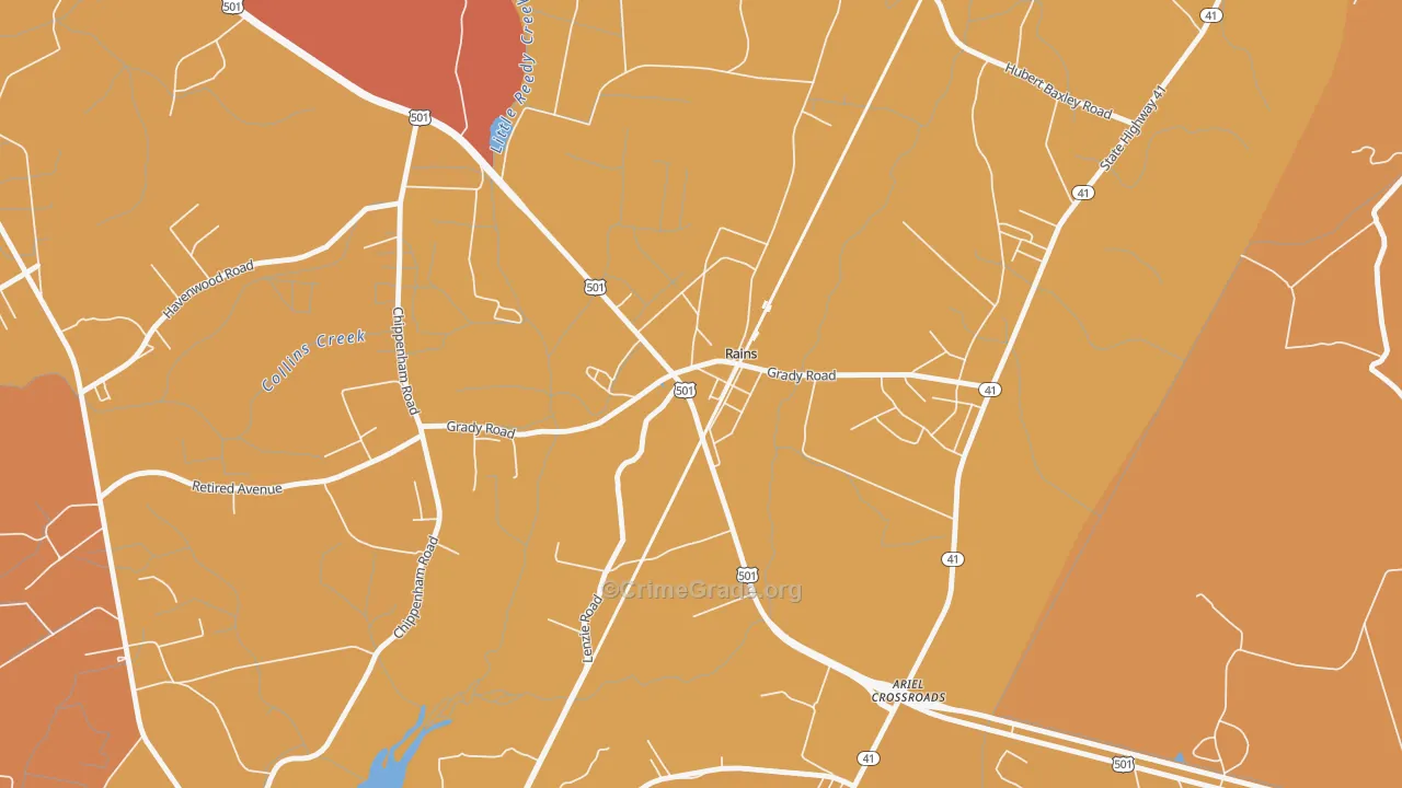 29589, SC Map of Vehicle Theft Rates
