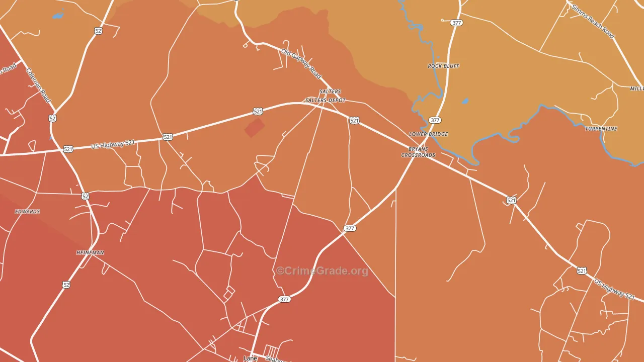 29590, SC Map of Vehicle Theft Rates
