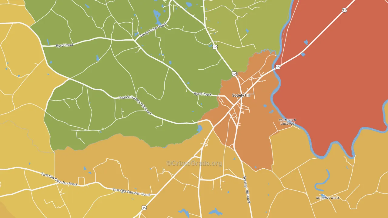 29593, SC Map of Vehicle Theft Rates