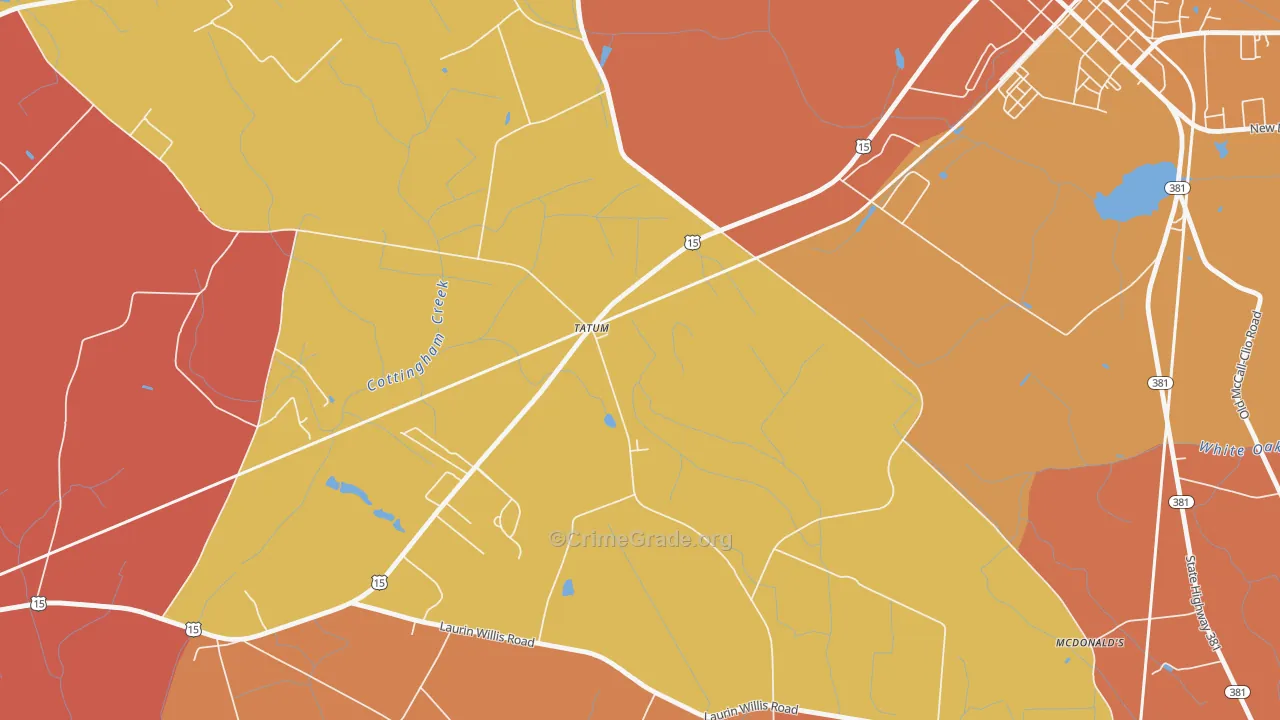 29594, SC Map of Vehicle Theft Rates