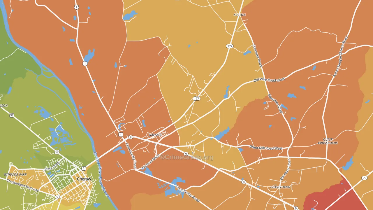 29596, SC Map of Vehicle Theft Rates