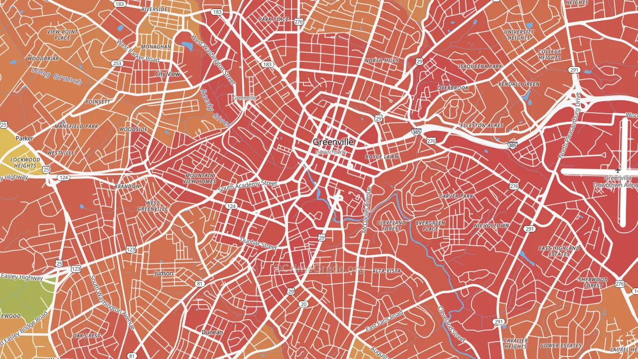 29601, SC Map of Vehicle Theft Rates