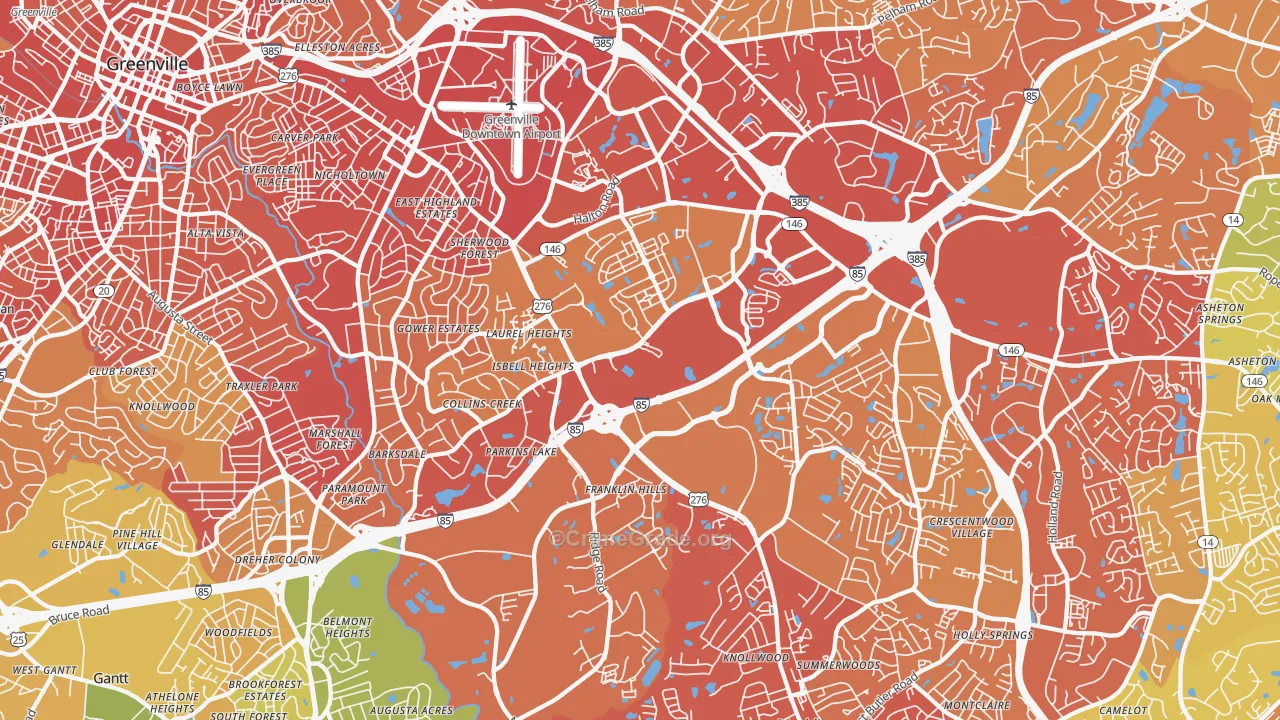29607, SC Map of Vehicle Theft Rates