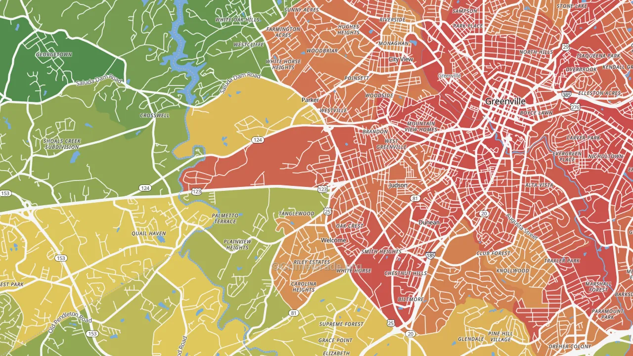29611, SC Map of Vehicle Theft Rates