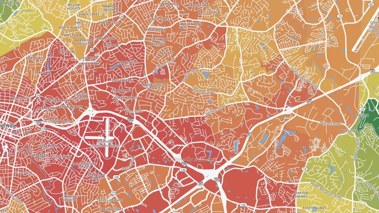 29615, SC Map of Vehicle Theft Rates