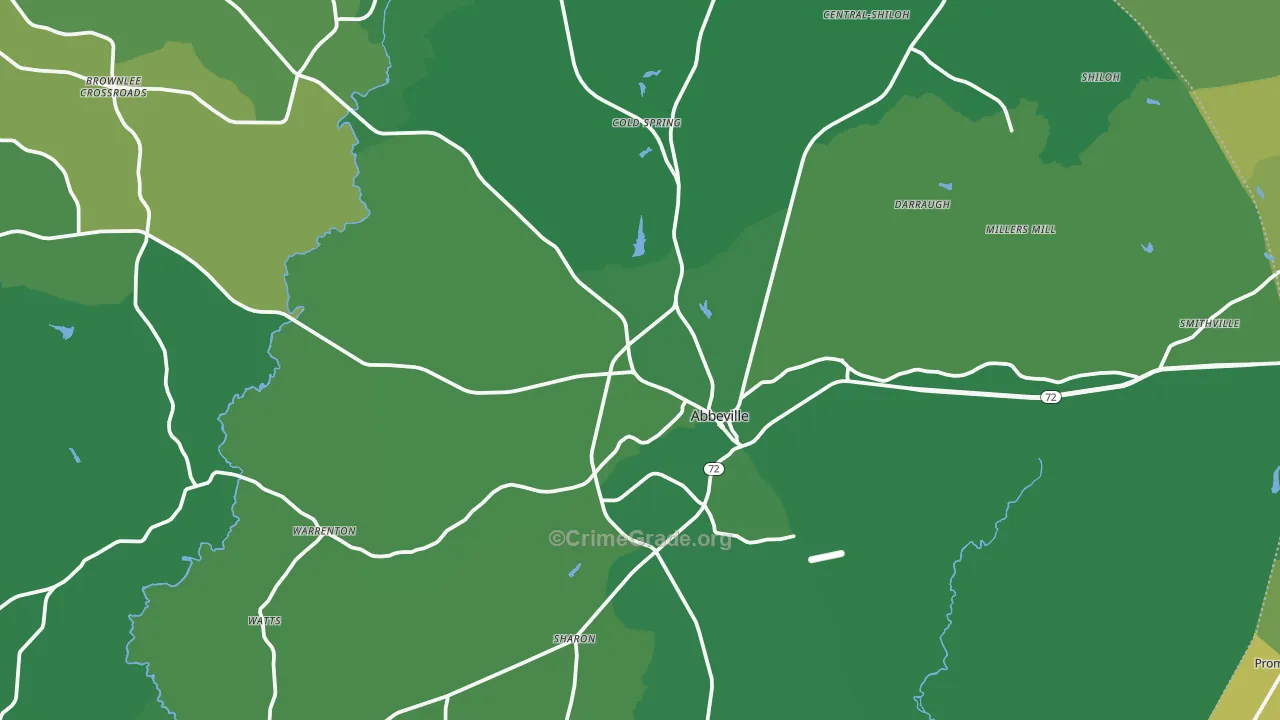 29620, SC Map of Vehicle Theft Rates