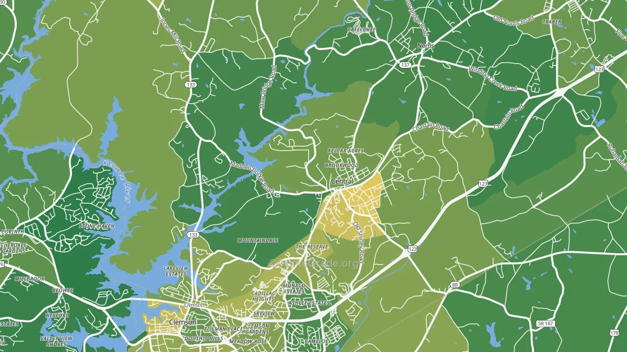 29630, SC Map of Vehicle Theft Rates