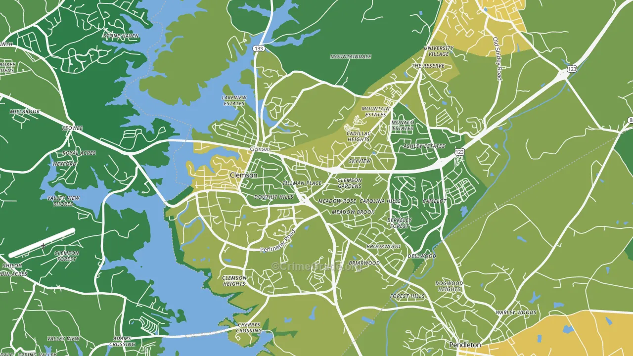 29631, SC Map of Vehicle Theft Rates