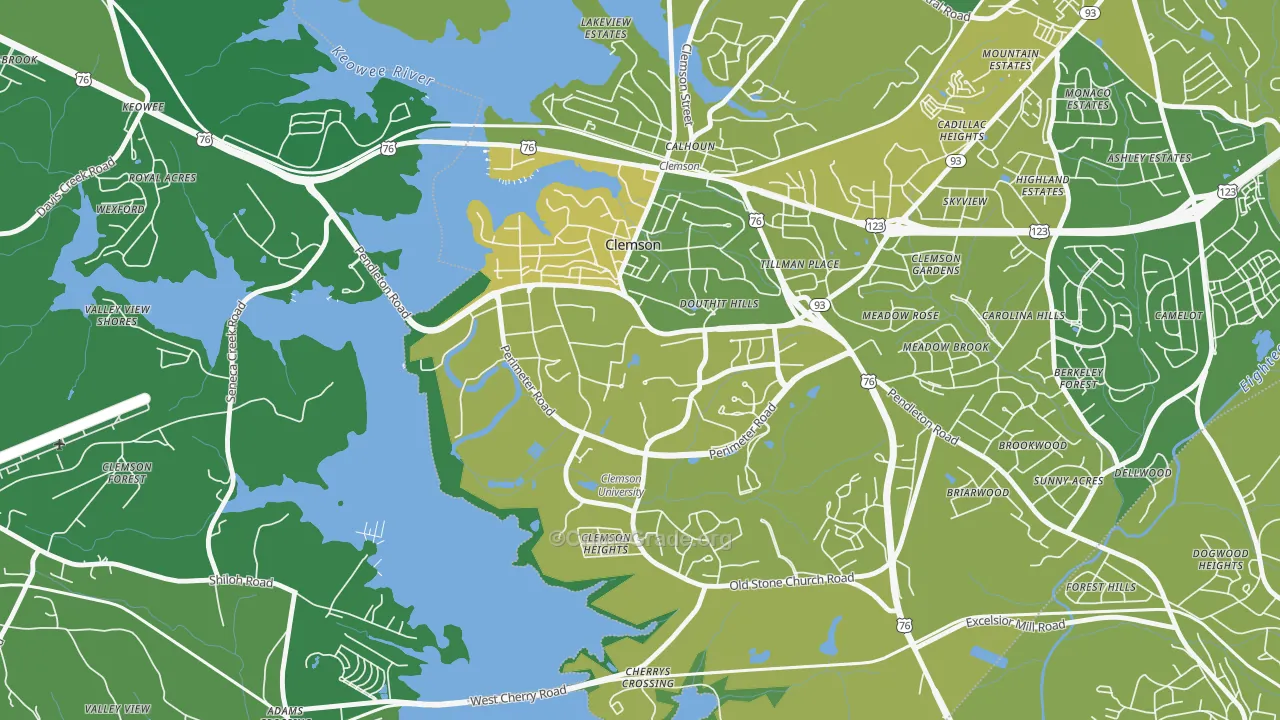 29634, SC Map of Vehicle Theft Rates