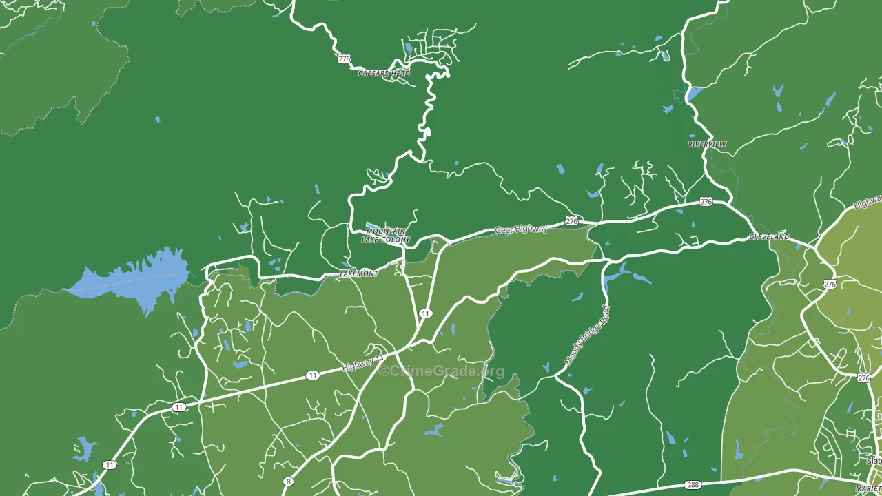 29635, SC Map of Vehicle Theft Rates
