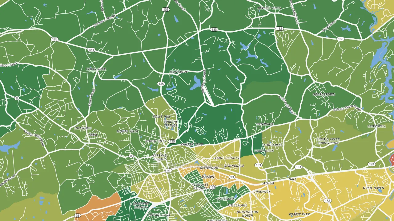 29640, SC Map of Vehicle Theft Rates
