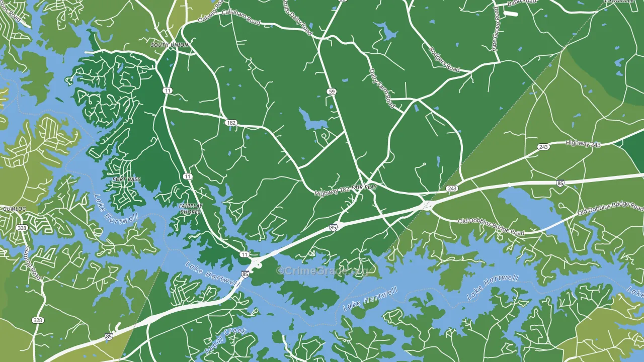 29643, SC Map of Vehicle Theft Rates