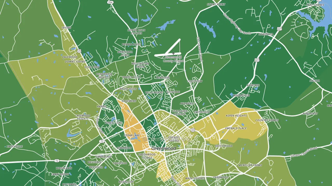 29649, SC Map of Vehicle Theft Rates