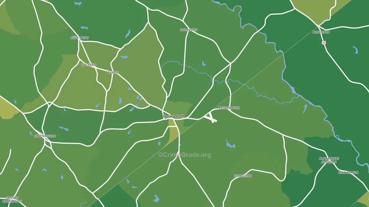 29654, SC Map of Vehicle Theft Rates