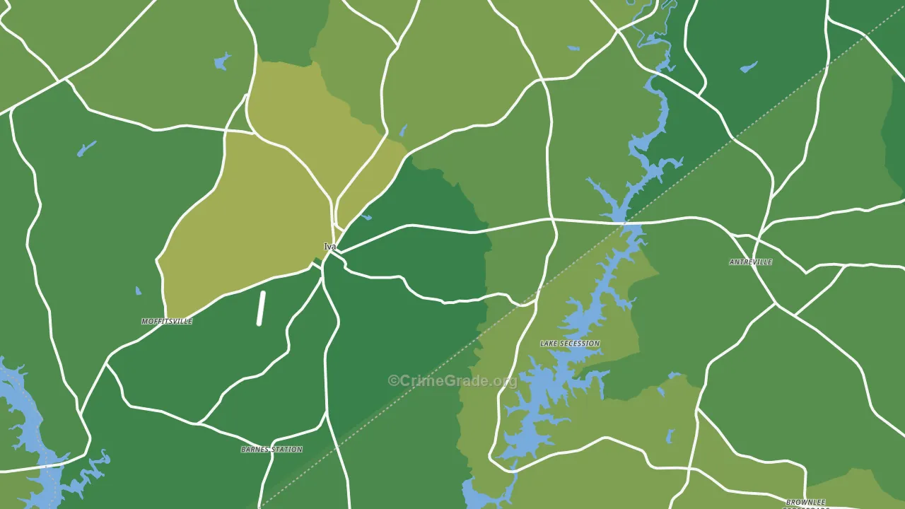 29655, SC Map of Vehicle Theft Rates