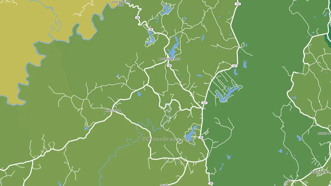 29664, SC Map of Vehicle Theft Rates