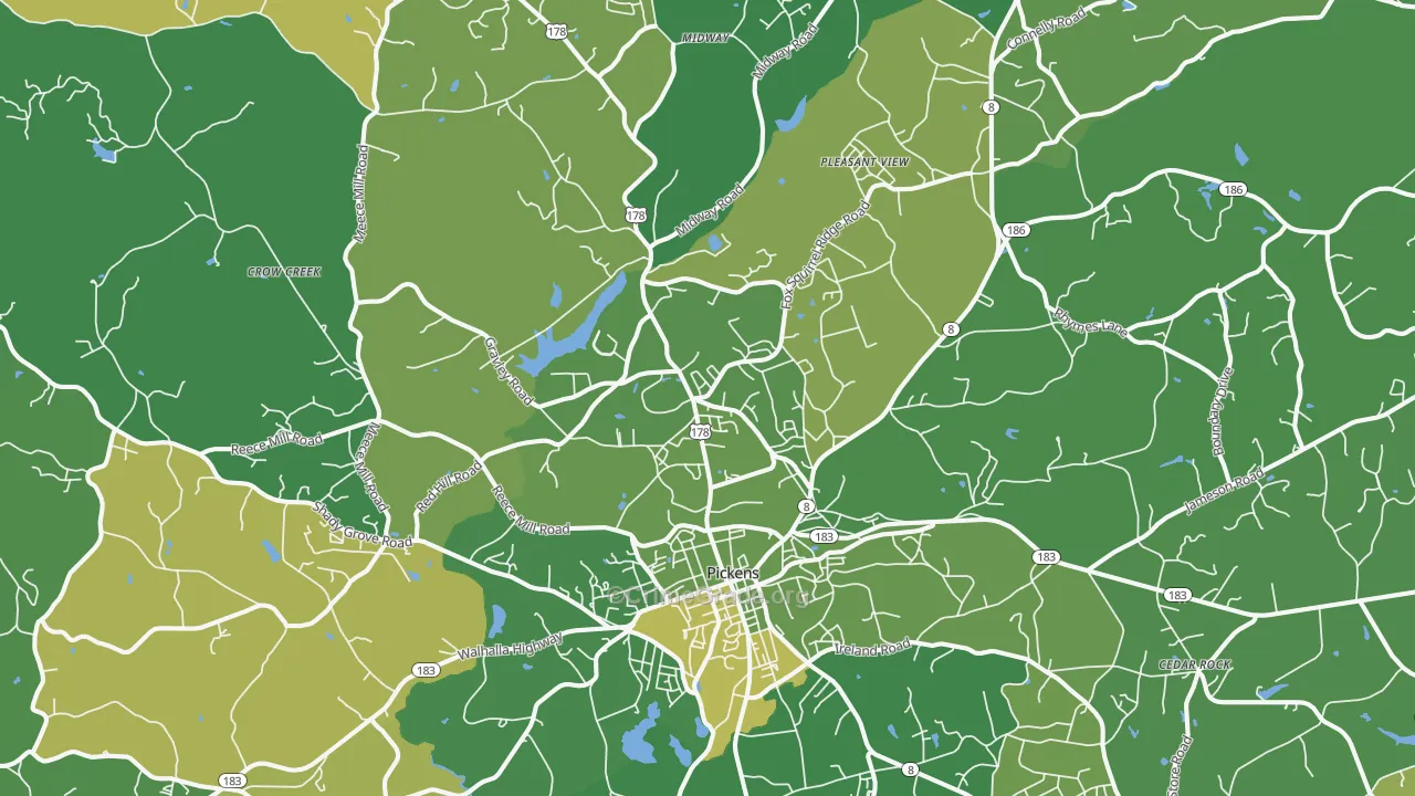 29671, SC Map of Vehicle Theft Rates